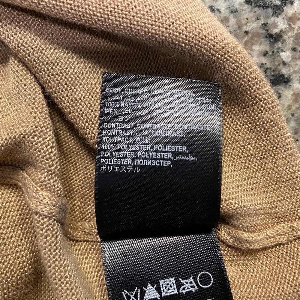 Bebe Tan and Yellow Dress w Tie Waist Size Medium - Picture 8 of 8